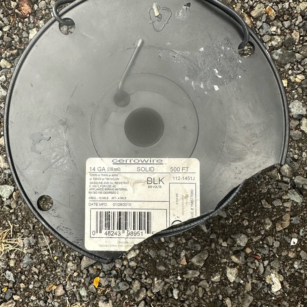 Cerrowire Black Electrical Wire Spool